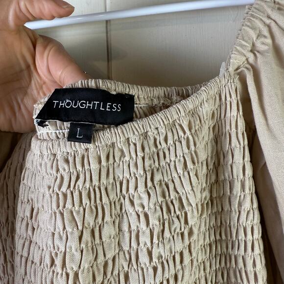 The Puff Sleeve Linen Dress - Thoughtless - Picture 5 of 9